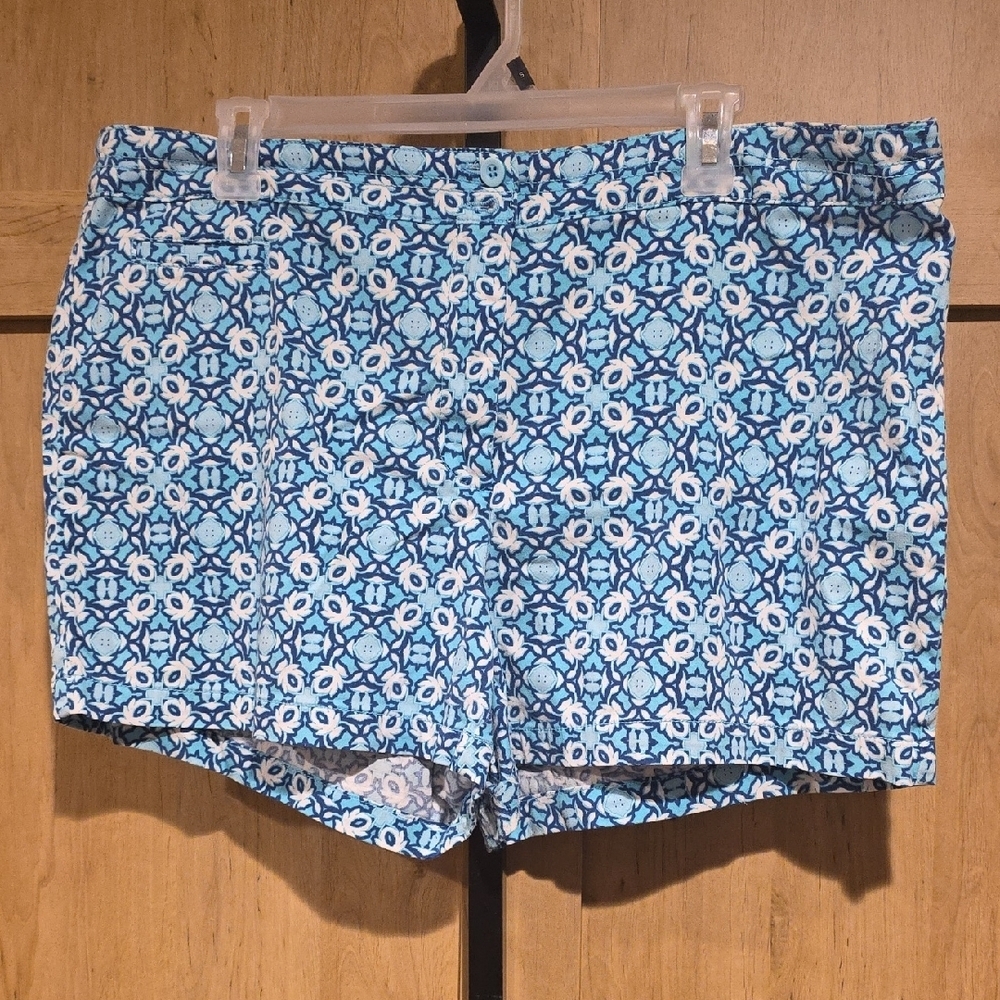 (J12) Blue Floral Women's Shorts Sz 16